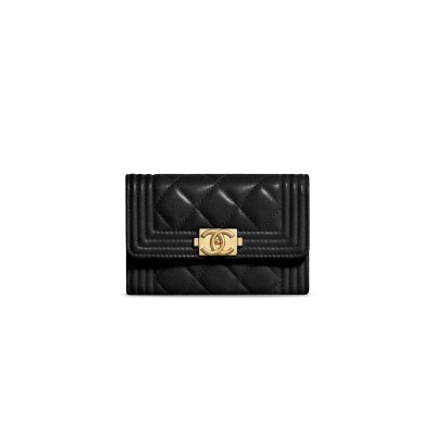 CHANEL BOY FLAP CARD HOLDER A80603 Y07659 94305 (12*7.5*2.5cm)